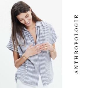 Anthropologie: Sanctuary Button Down Top (Cotton-Linen) EUC